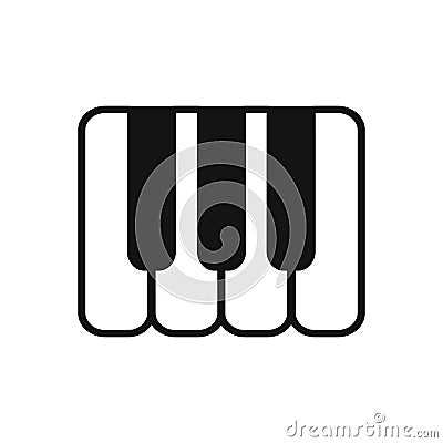 Musical instrument piano keyboard classic music note key icon - vector Stock Photo